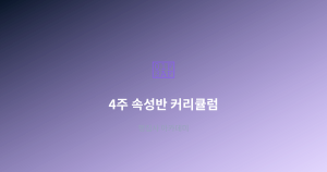4주 속성반 커리큘럼