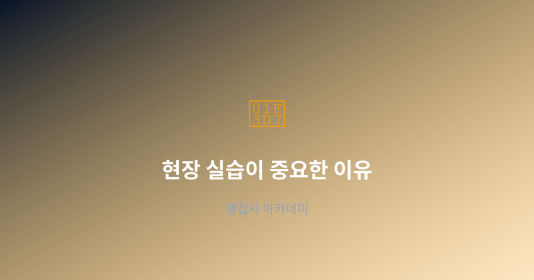 현장 실습이 중요한 이유