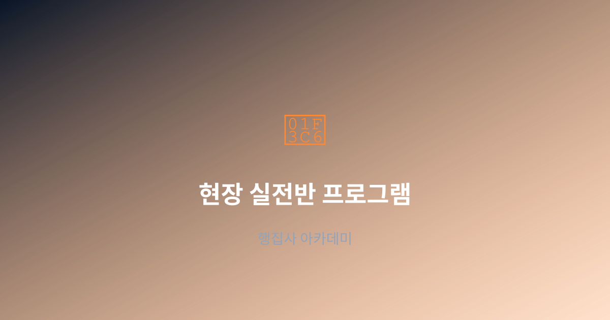 현장 실전반 프로그램